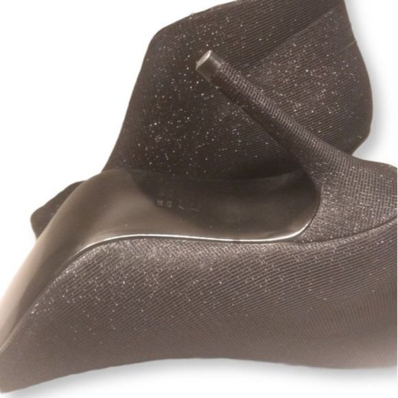 Nina Merima Peep-toe Bootie Black Glitter Size 8 - Picture 4 of 4
